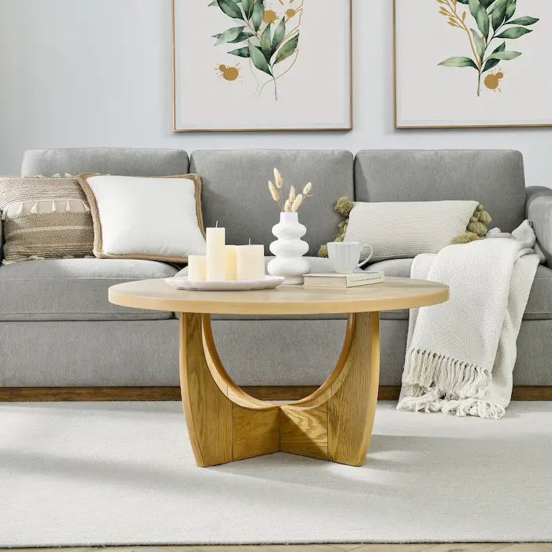 Kwadratowy stolik kawowy w stylu mid-century modern z blatem o usłojeniu drewna jesionowego