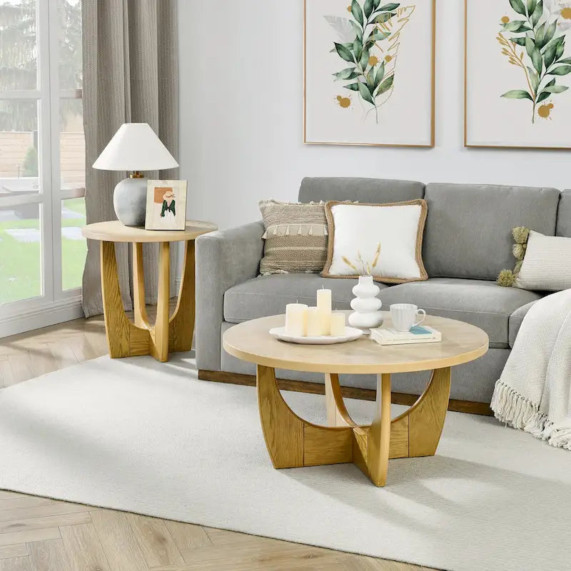 Quadratischer Couchtisch im Mid-Century-Stil mit Oberfläche in Eschenholzoptik