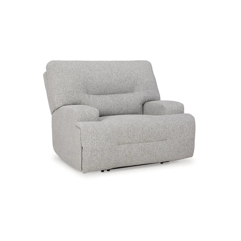 Wide Seat Power Recliner with Adjustable Headrest and USB Port