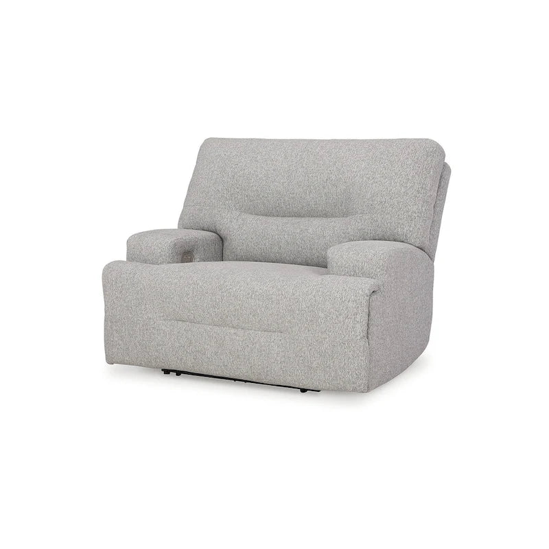 Wide Seat Power Recliner with Adjustable Headrest and USB Port
