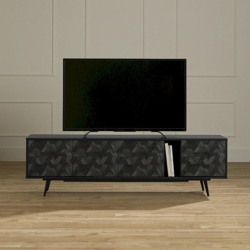 71-Inch Modern TV Stand with Touch-Open Doors and Cable Management