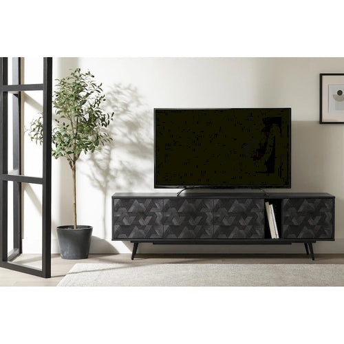 Moderner TV-Schrank mit einer Breite von 71 Zoll, Türen mit Drucköffnung und Kabelmanagement
