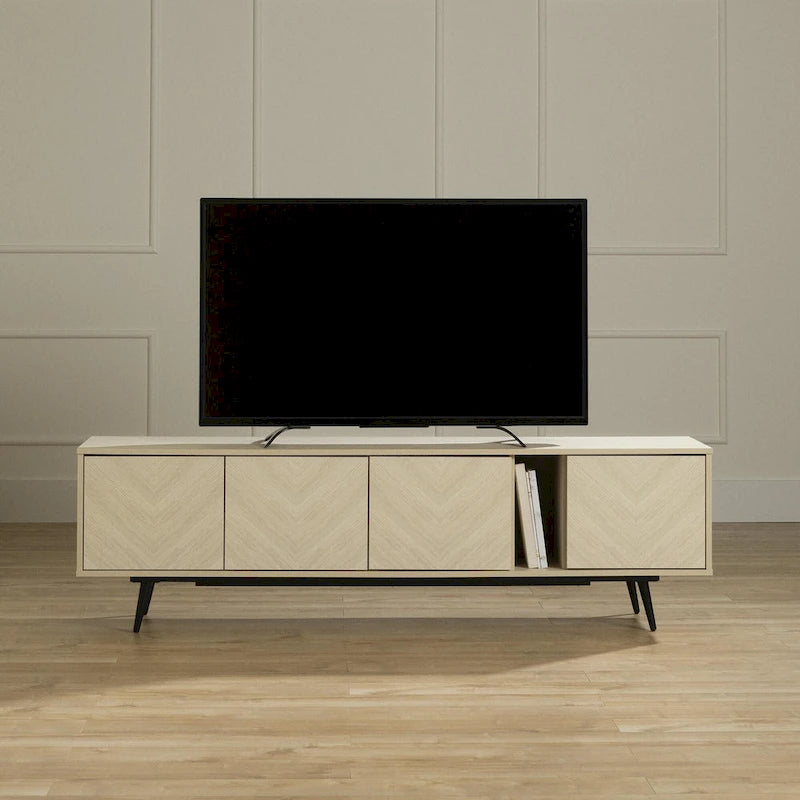 71-Inch Modern TV Stand with Touch-Open Doors and Cable Management