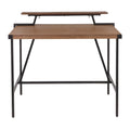 Industrial Counter-Height Desk with Removable Shelf and Bamboo Top