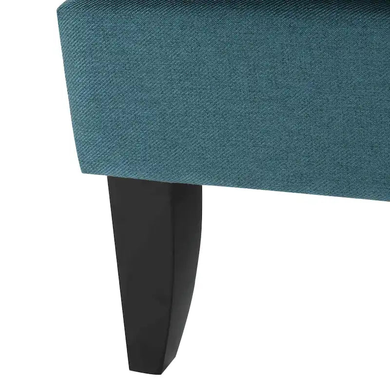 Studded Fabric Club Chair with Birch Wood Legs