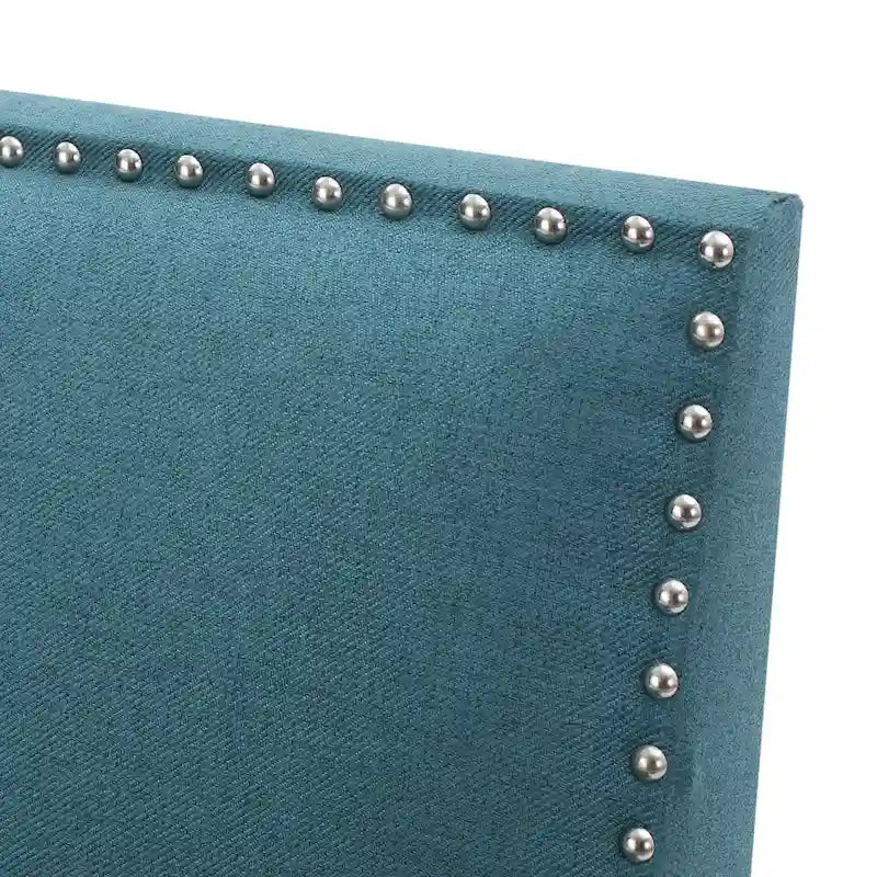 Studded Fabric Club Chair with Birch Wood Legs