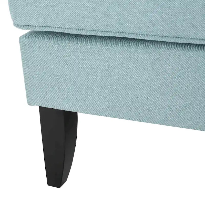 Studded Fabric Club Chair with Birch Wood Legs