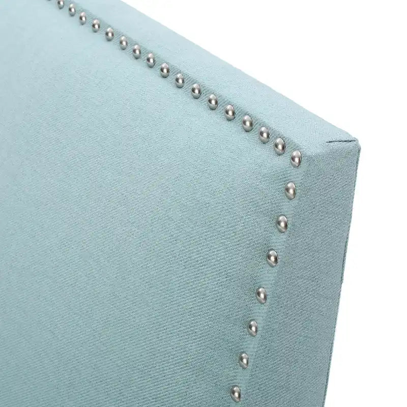 Studded Fabric Club Chair with Birch Wood Legs