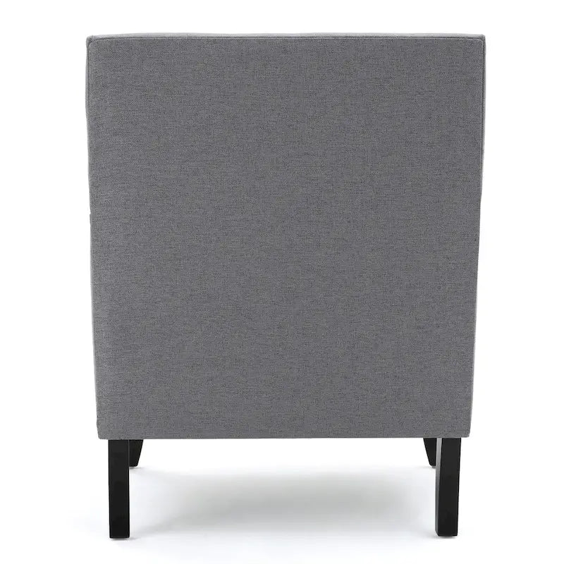Studded Fabric Club Chair with Birch Wood Legs