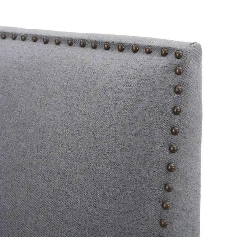 Studded Fabric Club Chair with Birch Wood Legs