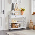 X-Frame Console Table with Drawer and 2 Open Shelves