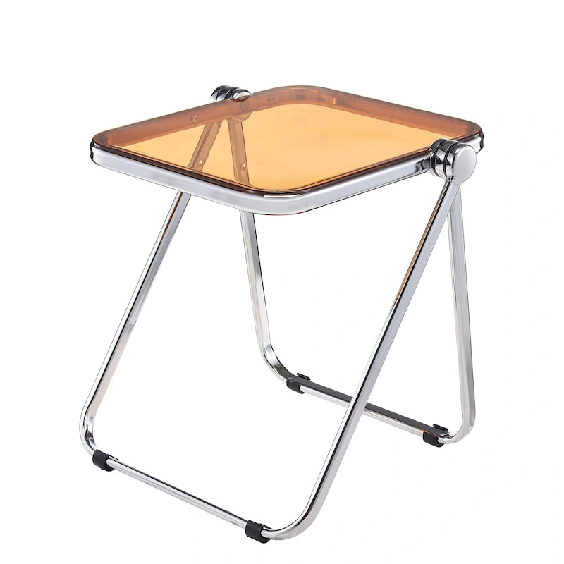 Rectangular Folding Side Table with Chrome Aluminum Frame