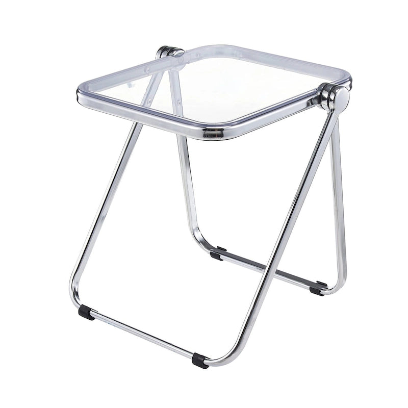 Rectangular Folding Side Table with Chrome Aluminum Frame