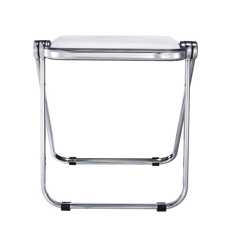 Rectangular Folding Side Table with Chrome Aluminum Frame