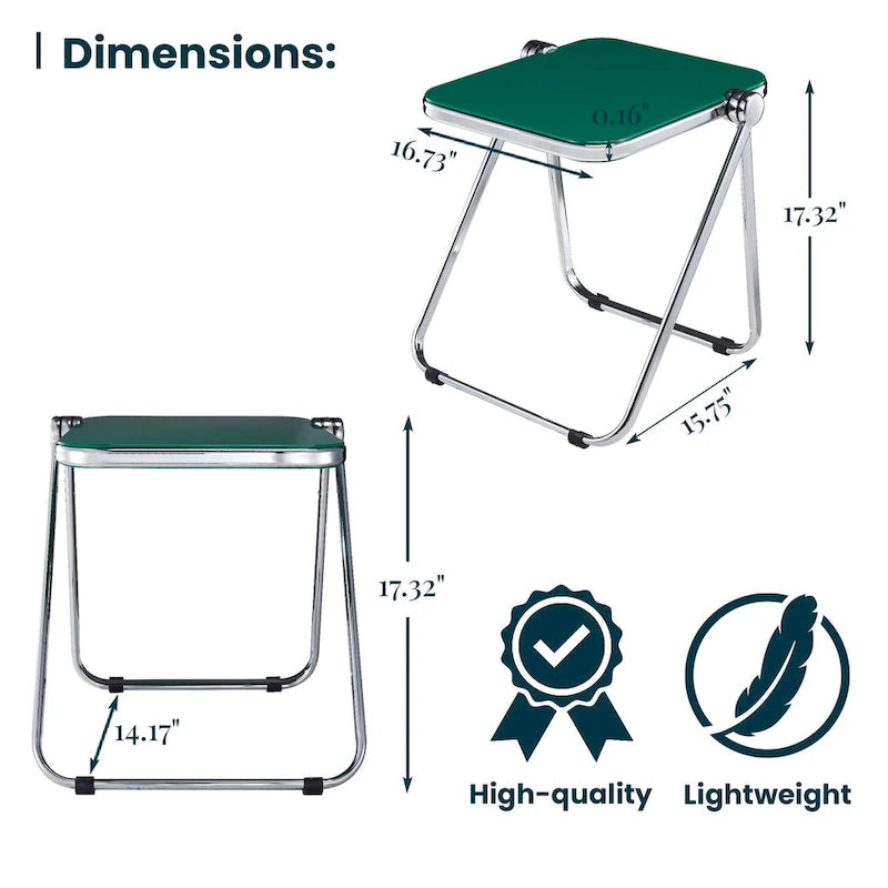 Rectangular Folding Side Table with Chrome Aluminum Frame