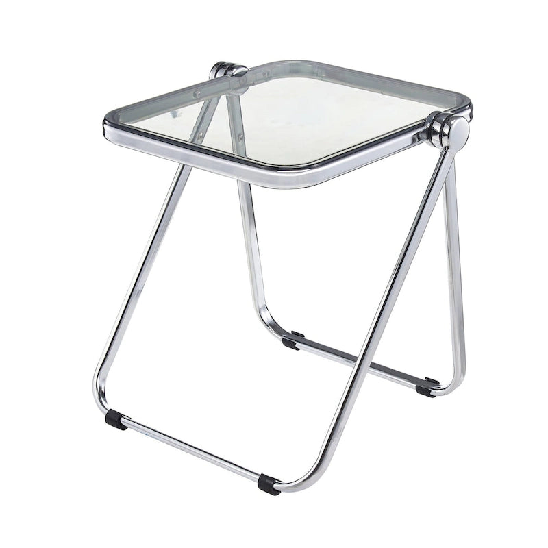 Rectangular Folding Side Table with Chrome Aluminum Frame