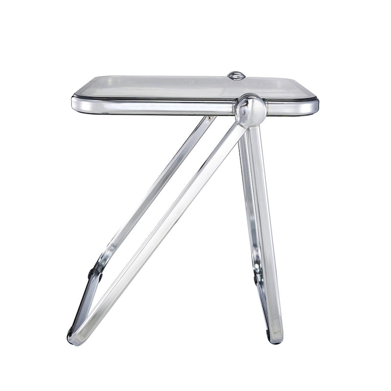 Rectangular Folding Side Table with Chrome Aluminum Frame