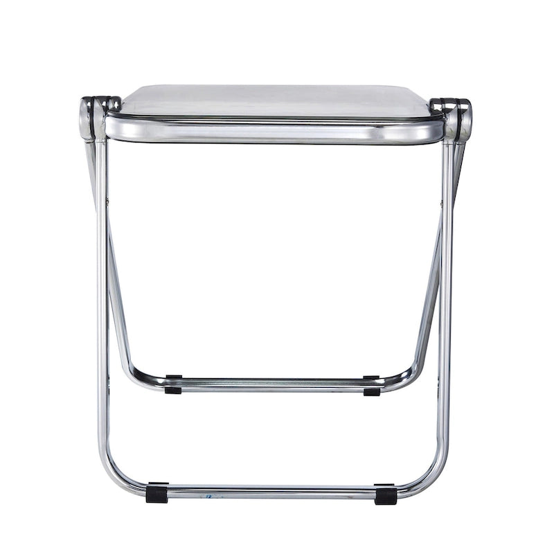 Rectangular Folding Side Table with Chrome Aluminum Frame