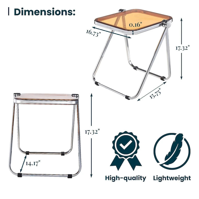 Rectangular Folding Side Table with Chrome Aluminum Frame