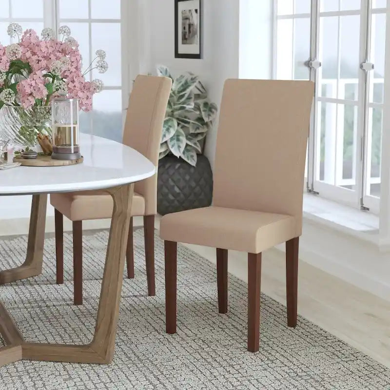 Mid-Century Tufted Parsons Accent Chair – High Panel Back