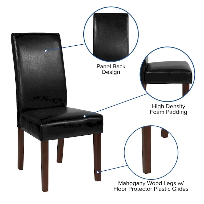 Mid-Century Tufted Parsons Accent Chair – High Panel Back