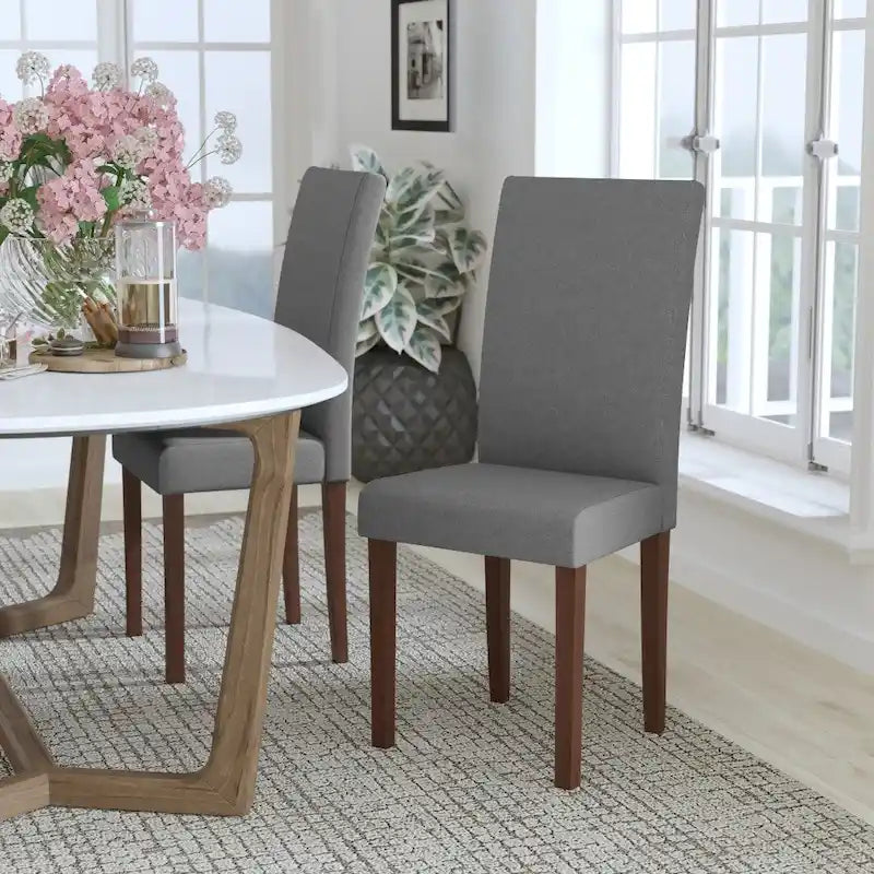 Mid-Century Tufted Parsons Accent Chair – High Panel Back