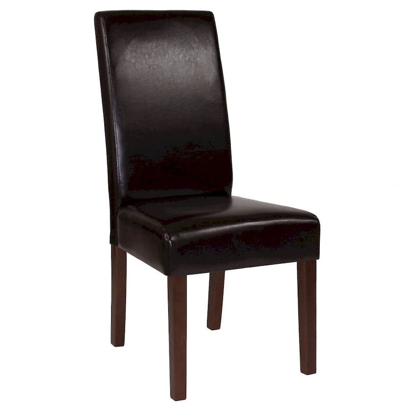 Mid-Century Tufted Parsons Accent Chair – High Panel Back