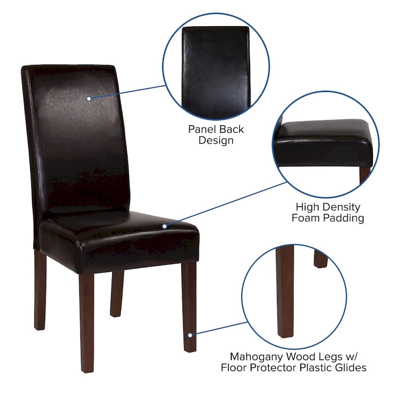Mid-Century Tufted Parsons Accent Chair – High Panel Back