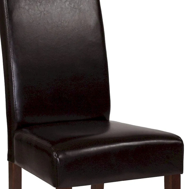 Mid-Century Tufted Parsons Accent Chair – High Panel Back