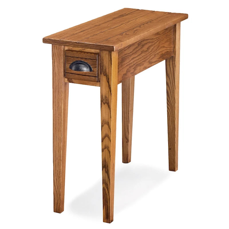 Narrow Side Table with Drawer and Bin Pull Handle