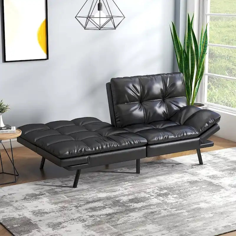 Umwandelbares Futon-Schlafsofa aus Memory-Schaumstoff – verstellbare Rücken- und Armlehnen