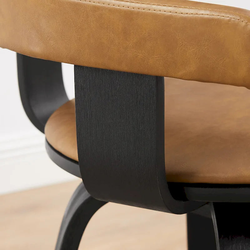 Moderner drehbarer Akzentstuhl im Mid-Century-Stil mit 360°-Drehfunktion und Armlehnen