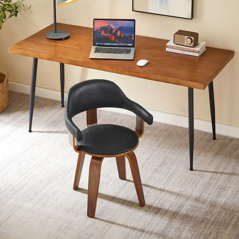 Moderner drehbarer Akzentstuhl im Mid-Century-Stil mit 360°-Drehfunktion und Armlehnen