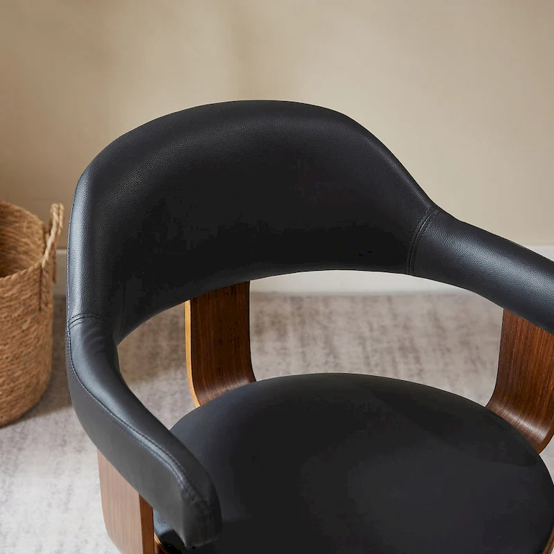 Moderner drehbarer Akzentstuhl im Mid-Century-Stil mit 360°-Drehfunktion und Armlehnen