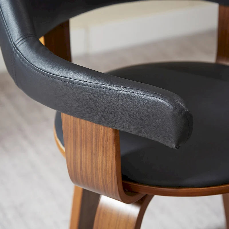 Moderner drehbarer Akzentstuhl im Mid-Century-Stil mit 360°-Drehfunktion und Armlehnen