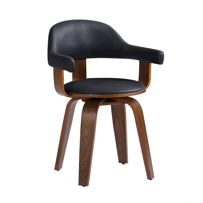 Moderner drehbarer Akzentstuhl im Mid-Century-Stil mit 360°-Drehfunktion und Armlehnen