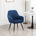 Velvet Barrel Accent Chair with Solid Wood Legs