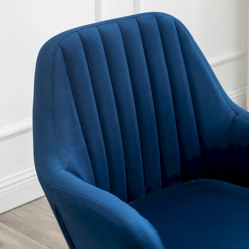 Velvet Barrel Accent Chair with Solid Wood Legs