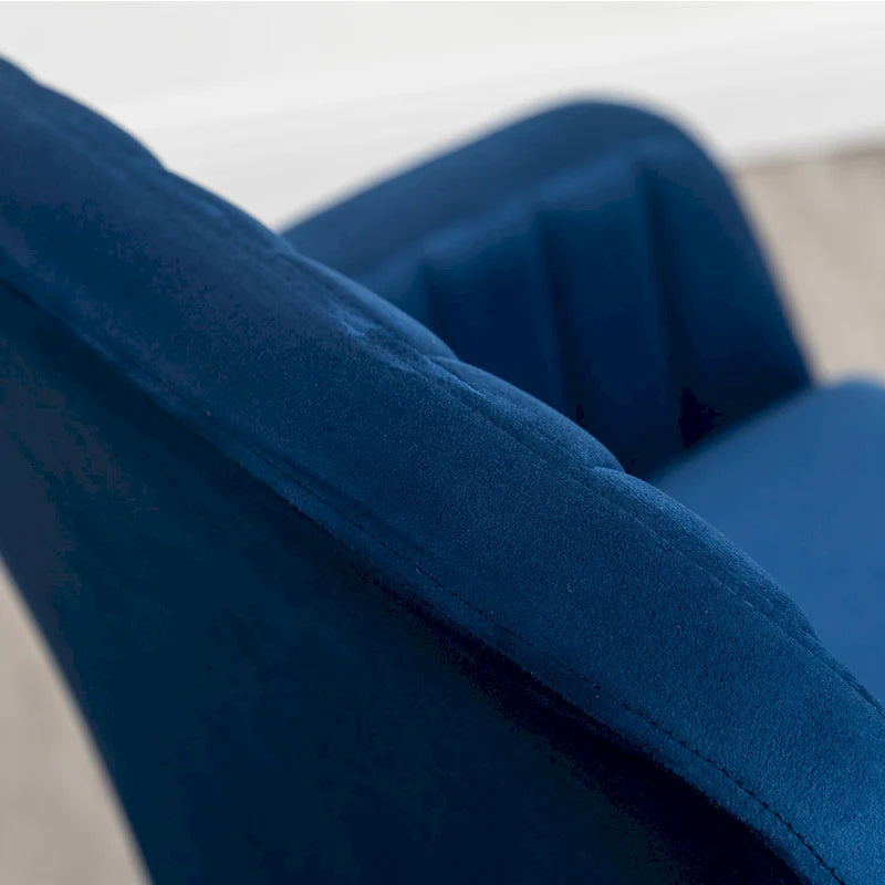 Velvet Barrel Accent Chair with Solid Wood Legs