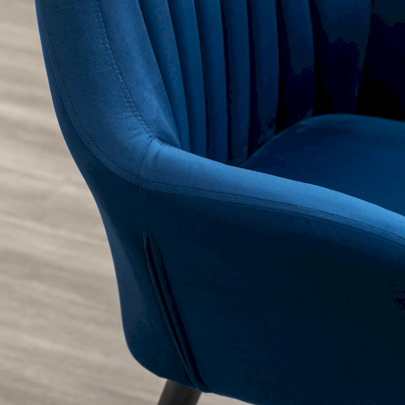 Velvet Barrel Accent Chair with Solid Wood Legs