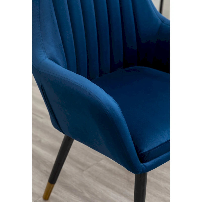 Velvet Barrel Accent Chair with Solid Wood Legs