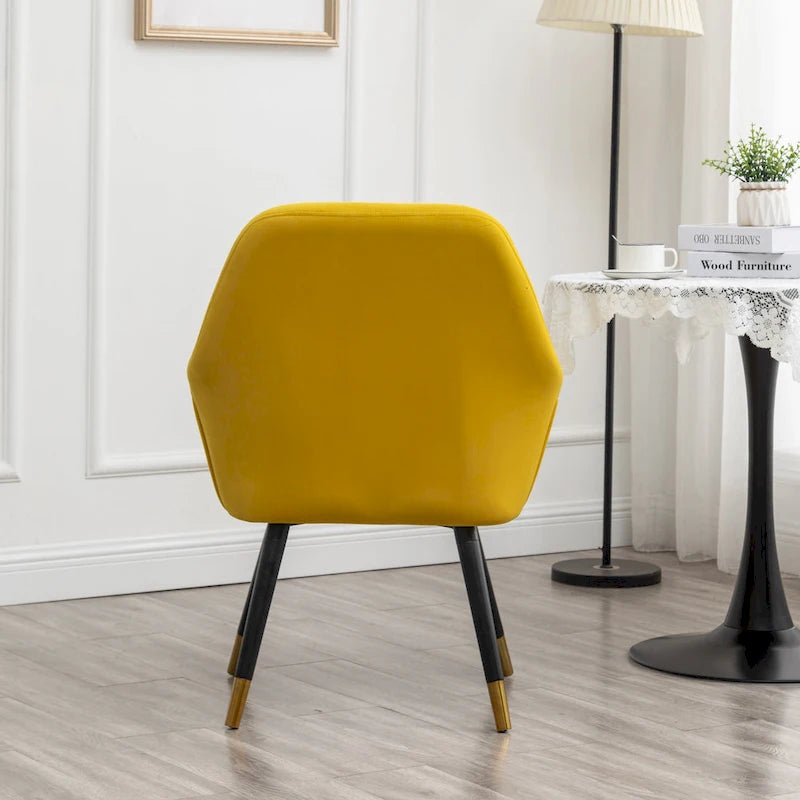 Velvet Barrel Accent Chair with Solid Wood Legs