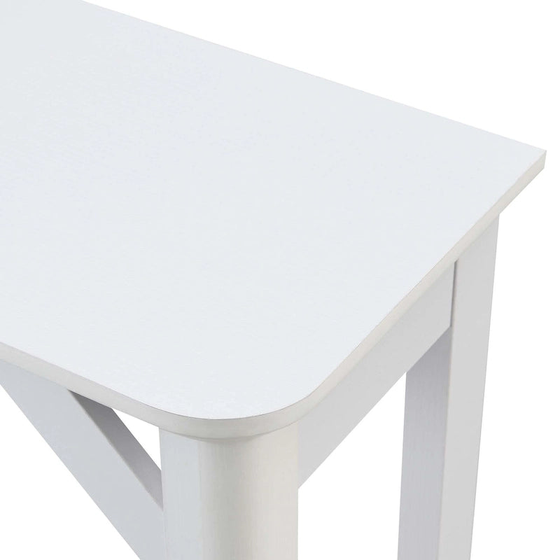 Rustic Hall Table with 2-Tier Shelving and Tapered Legs