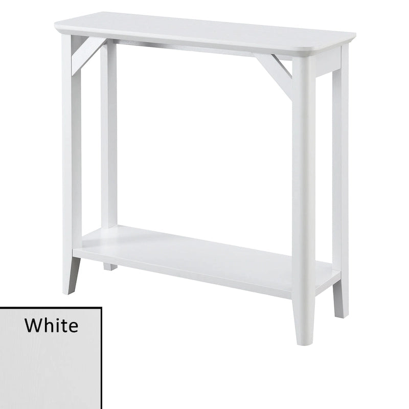 Rustic Hall Table with 2-Tier Shelving and Tapered Legs