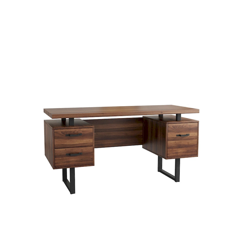 59-Inch Home Office Desk with File Drawer and Storage Drawers