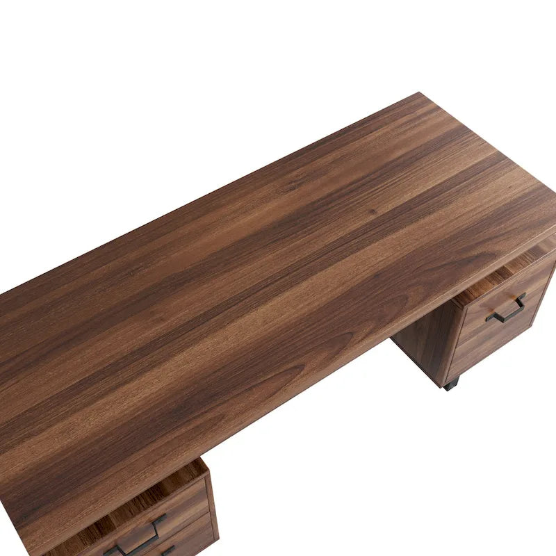 59-Inch Home Office Desk with File Drawer and Storage Drawers