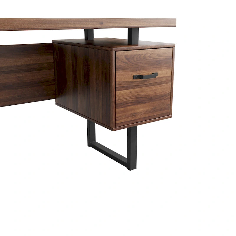 59-Inch Home Office Desk with File Drawer and Storage Drawers