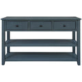 Mid-Century Console Table with 3 Drawers and Open Shelves