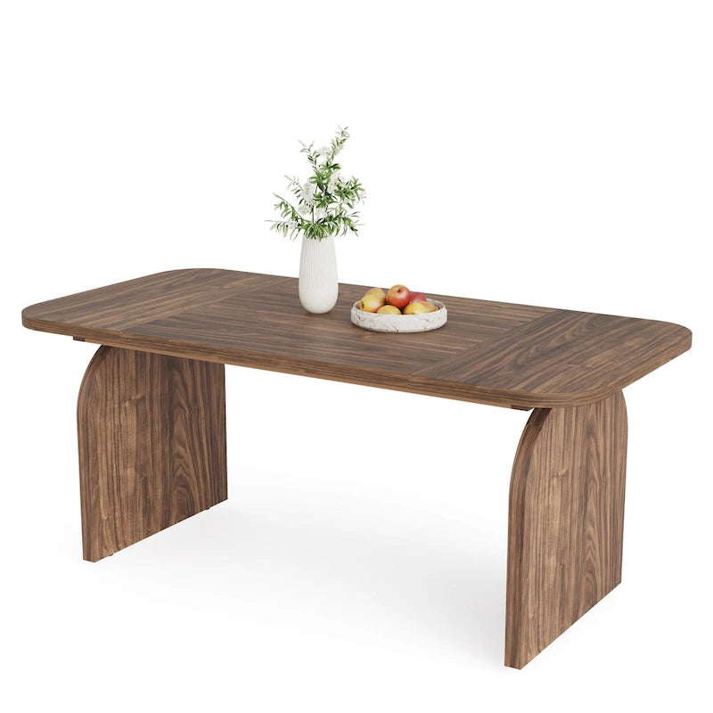 Esstisch aus Holz im Retro-Stil für 4 bis 6 Personen mit abgerundeten Ecken