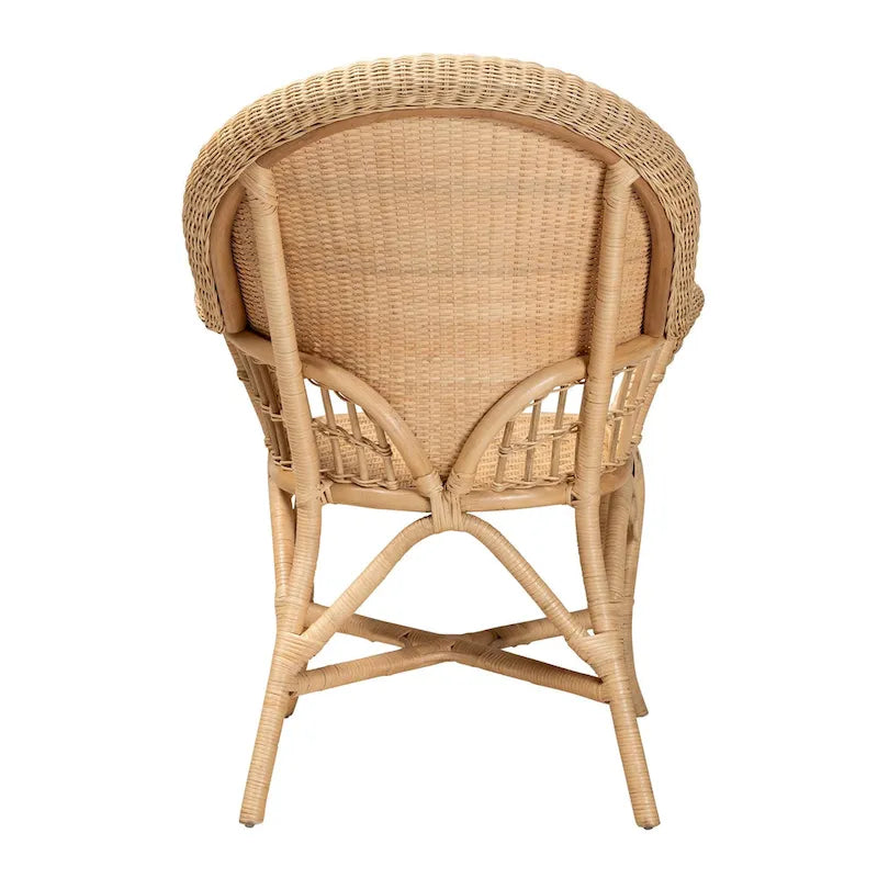 Natural Rattan Accent Chair – Bohemian Round Back